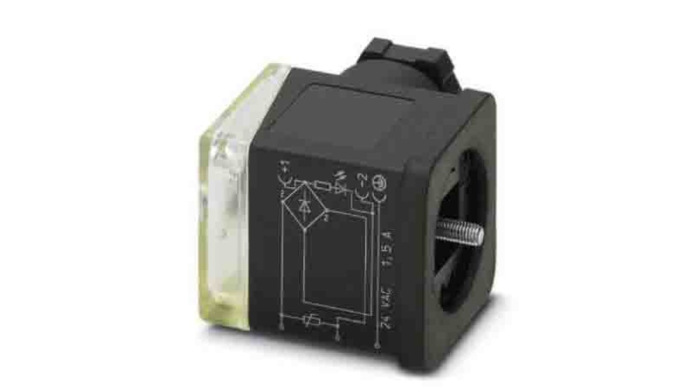 Phoenix Contact SACC 3P+E DIN 43650, Female DIN 43650 Solenoid Connector,  with Indicator Light, 24 V ac Voltage