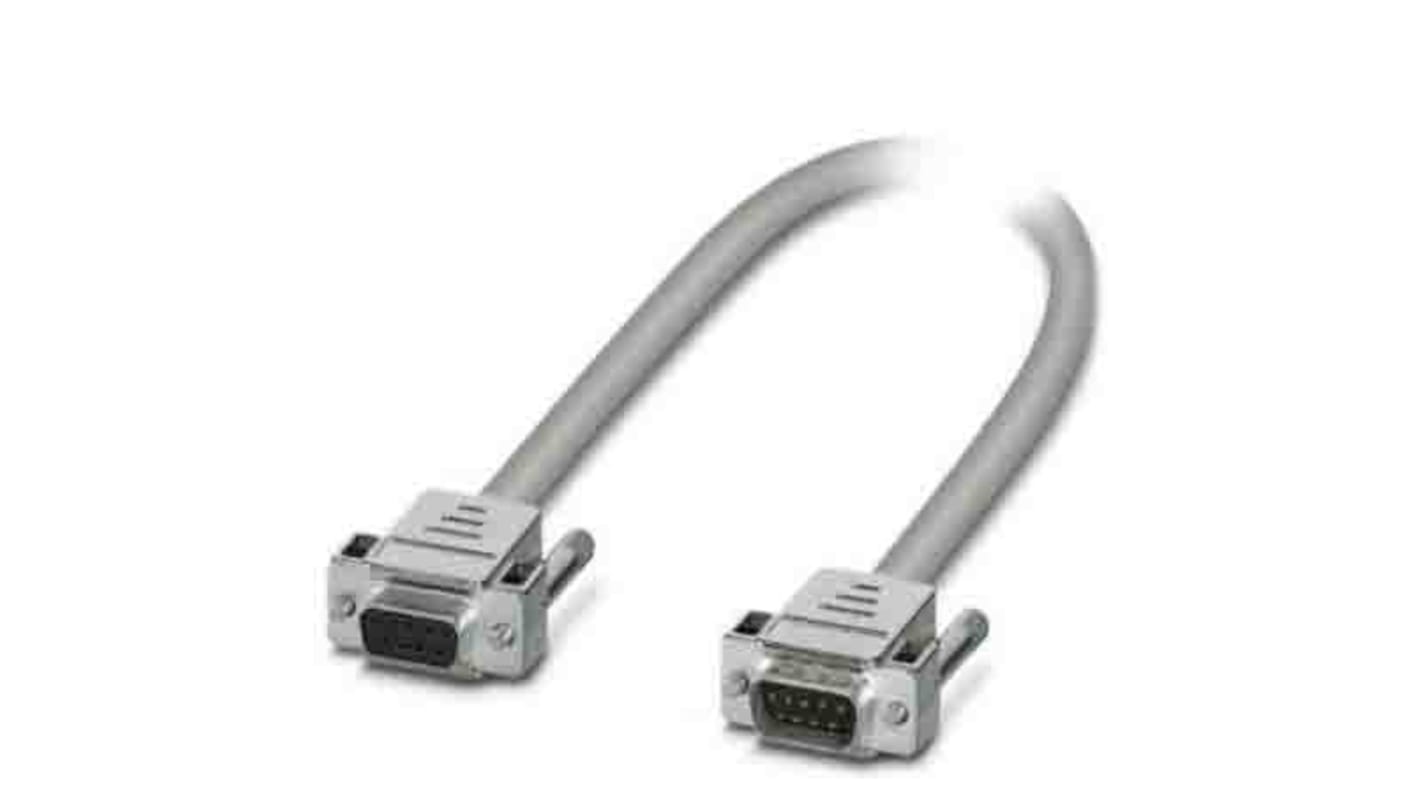 Phoenix Contact D 9SUB Serielles Kabel / 9-polig, D-Sub Stecker / 9-polig, D-Sub Buchse, 5m, Grau