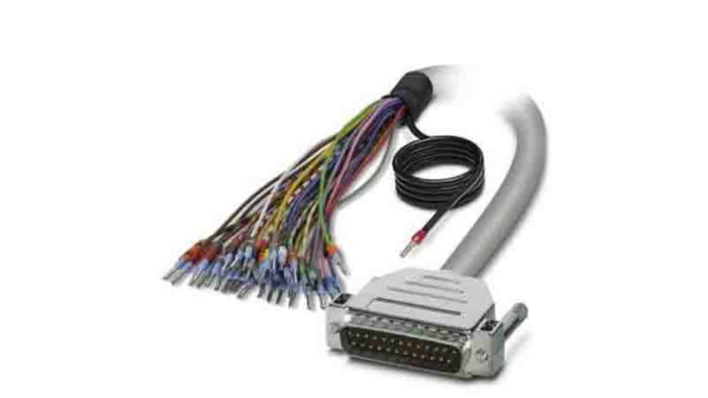 Phoenix Contact Male 25 Pin D-sub Unterminated Serial Cable, 2m