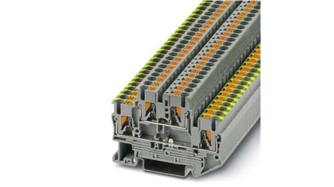Phoenix Contact 3210978 PTTB 2.5-PE/L Series Grey, 0.14 → 4mm², Push In Termination