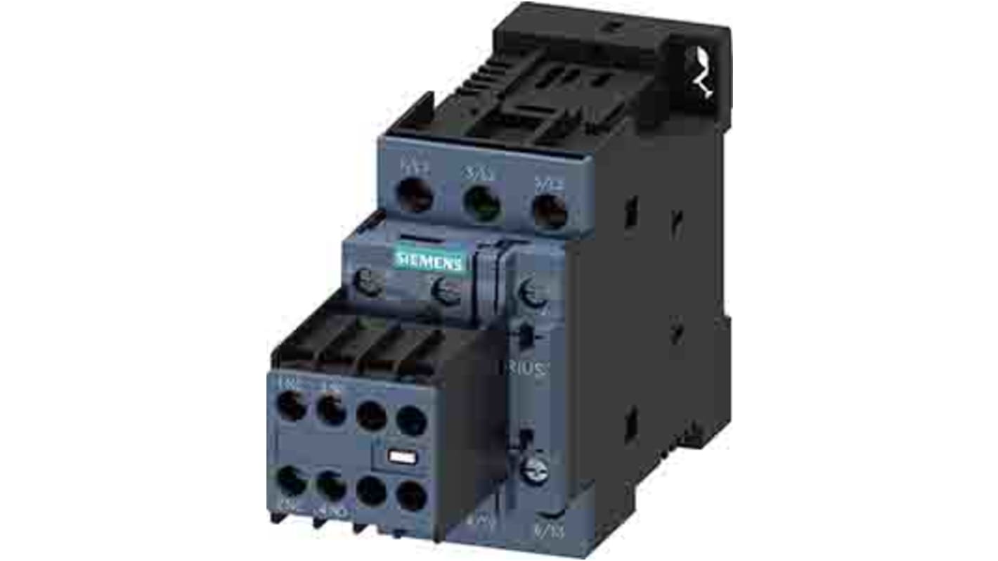 Siemens SIRIUS 3RT Size S0, 3RT2 Contactor, 48 V dc Coil, 3-Pole, 25 A, 11 kW, 2NO + 2NC
