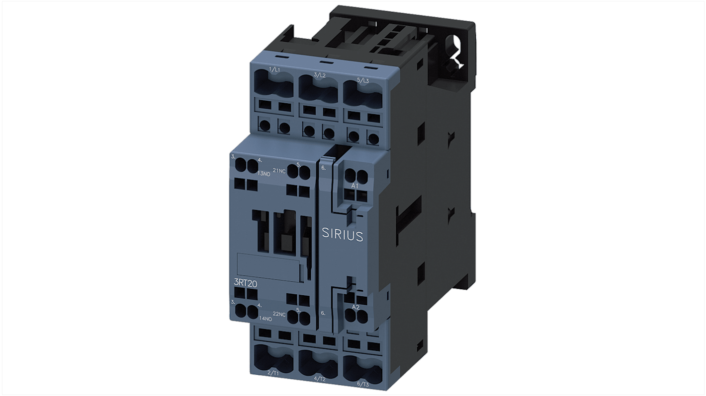 Siemens SIRIUS 3RT Size S0, 3RT2 Contactor, 24 V ac Coil, 3-Pole, 32 A, 15 kW, 1NC + 1NO