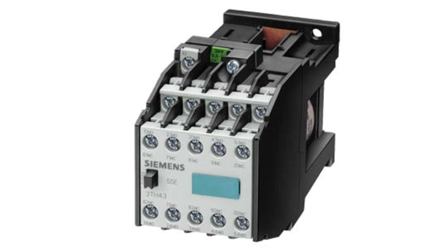 Siemens SIRIUS 3TH4 Contactor Relay, 24 V dc Coil, 8-Pole, 6 A, 1NC + 7NO