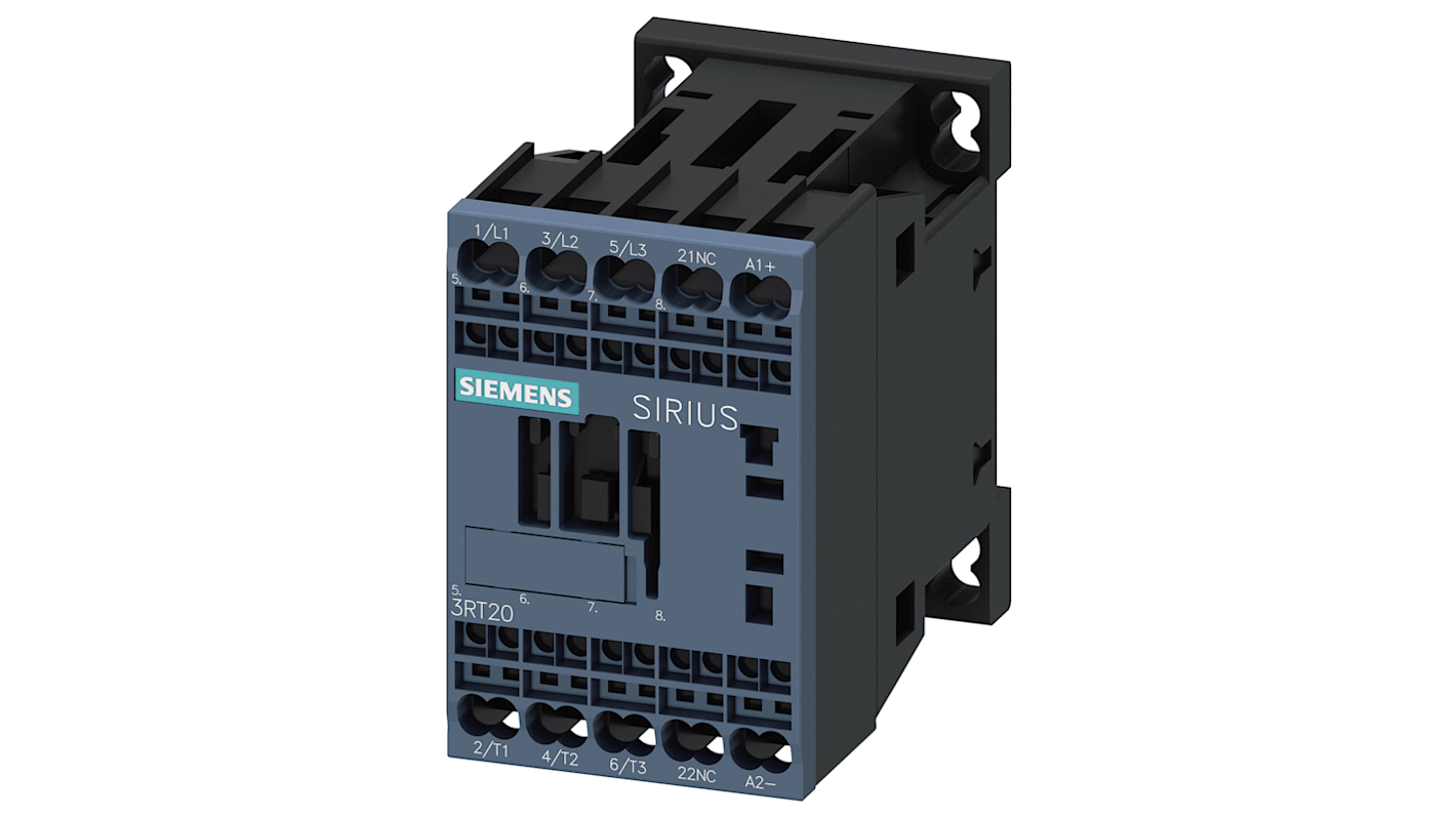 Siemens SIRIUS 3RT Size S00, 3RT2 Contactor, 3-Pole, 7.5 kW, 1NC