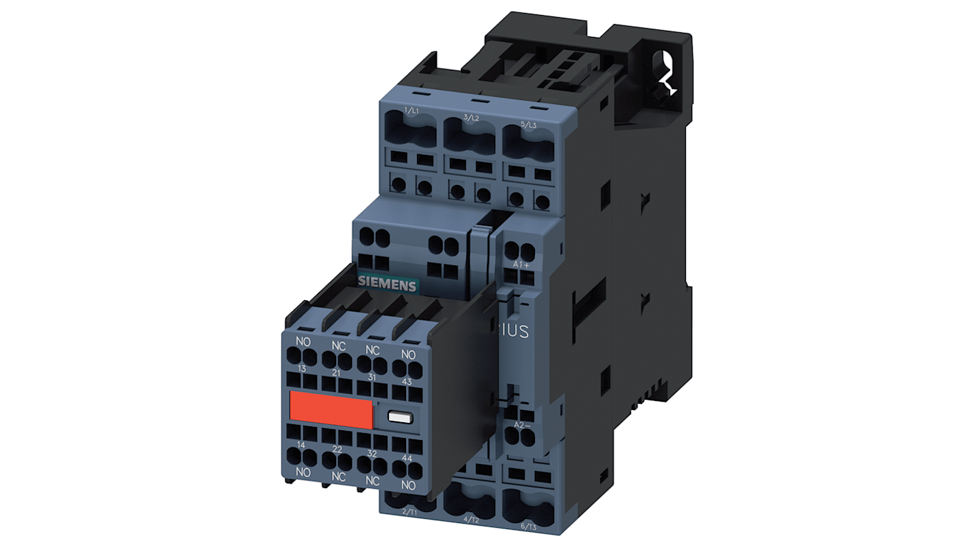 Siemens SIRIUS 3RT Size S0, 3RT2 Contactor, 3-Pole, 7.5 kW, 2NO + 2NC