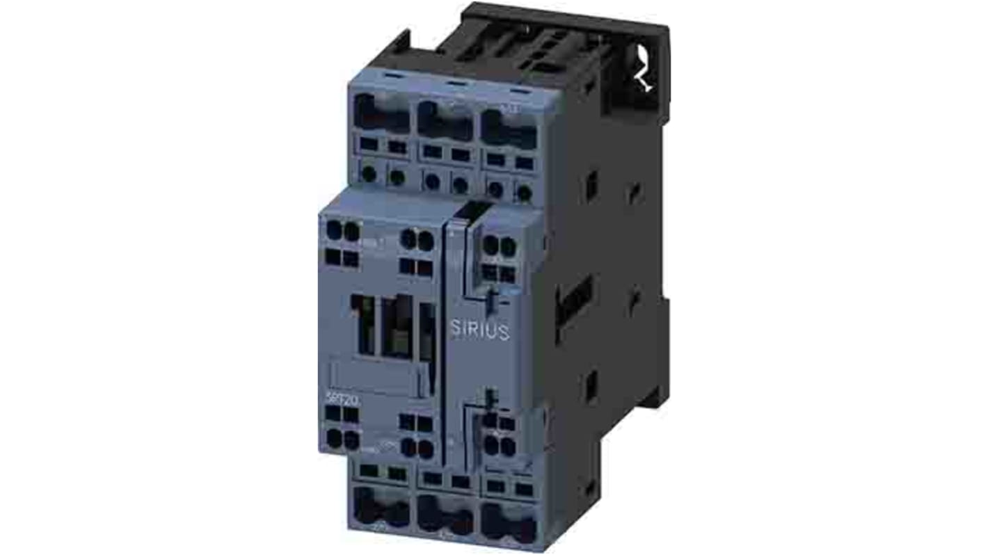 Siemens SIRIUS 3RT Size S0, 3RT2 Contactor, 24 V ac Coil, 3-Pole, 38 A, 18.5 kW, 1NO + 1NC