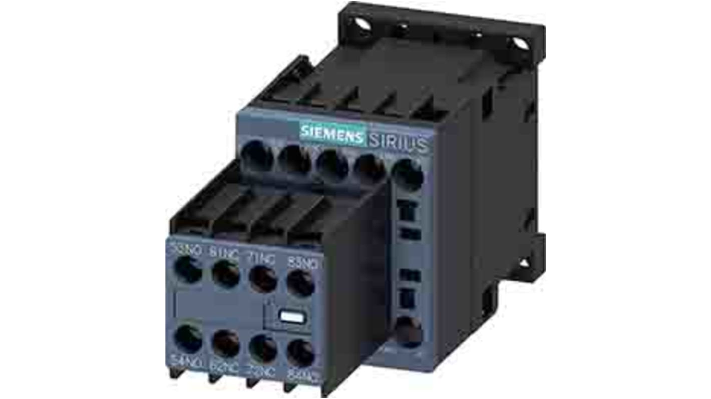 Contattore Siemens, 8 poli, 4NO + 4NC, 10 A, bobina 230 V c.a.