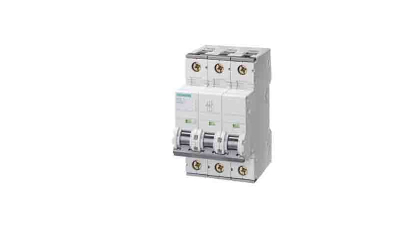 Siemens SENTRON 5SY8 MCB, 3P, 2A Curve C, 400V AC, 72V DC, 5 kA Breaking Capacity