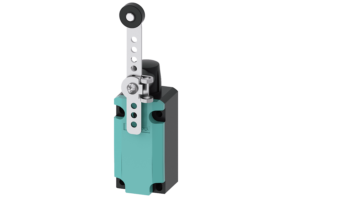 Siemens 3SE5 Series Adjustable Roller Lever Limit Switch, 1NC/1NO, IP66, IP67, Metal Housing, 400V ac Max, 4A Max