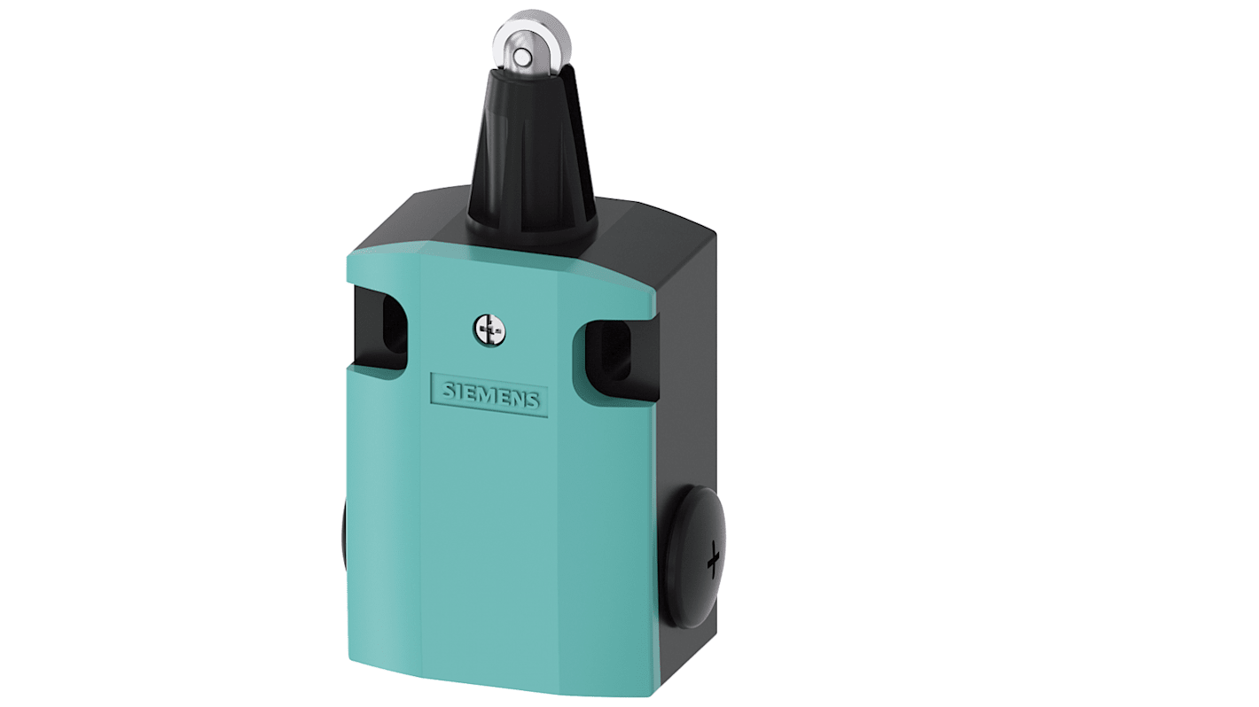 Siemens 3SE5 Series Roller Plunger Limit Switch, 1NC/1NO, IP66, IP67, Metal Housing, 400V ac Max, 4A Max
