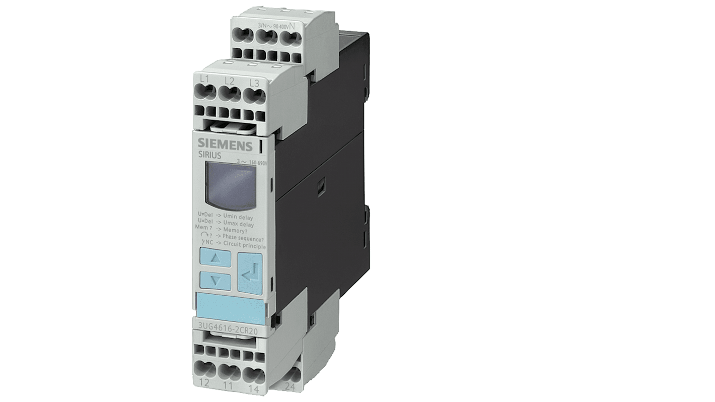 Siemens Phase Monitoring Relay, 3 Phase, DPDT