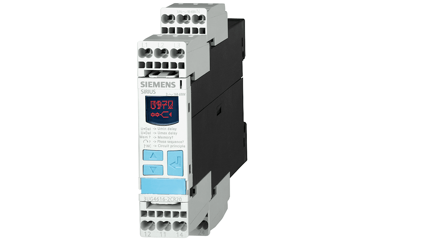 Siemens Phase Monitoring Relay, 3 Phase, DPDT