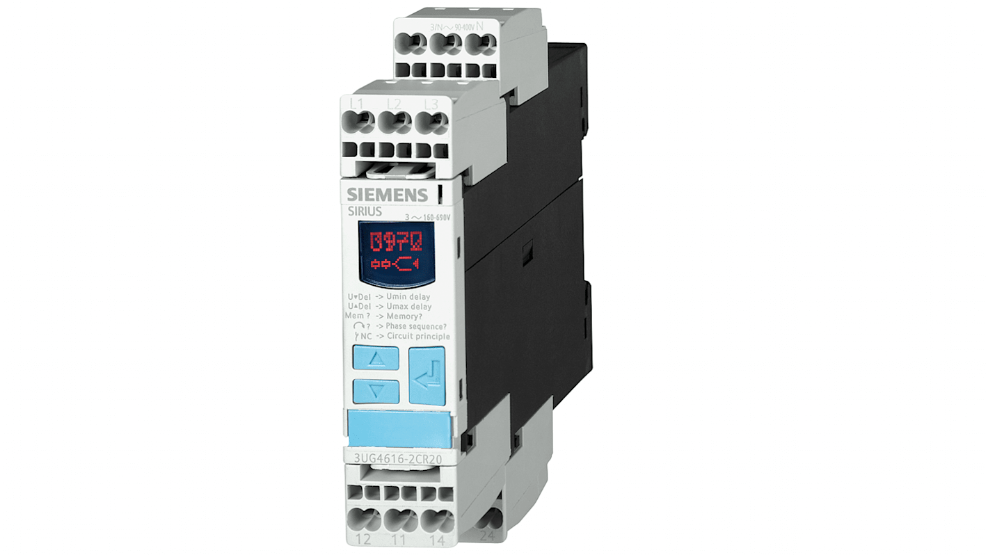 Siemens Phase Monitoring Relay, 3 Phase, DPDT