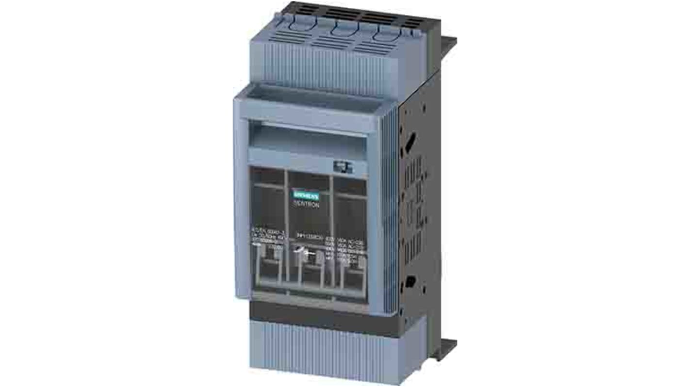 Interruptor seccionador con fusible Siemens, 160A, 3, Fusible NH000 SENTRON 3NP1