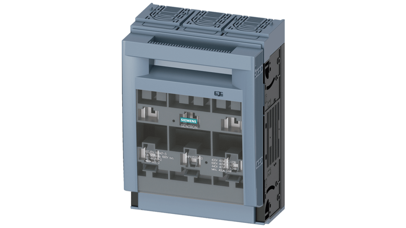 Siemens Fuse Switch Disconnector, 3 Pole, 400A Max Current, 40kA Fuse Current