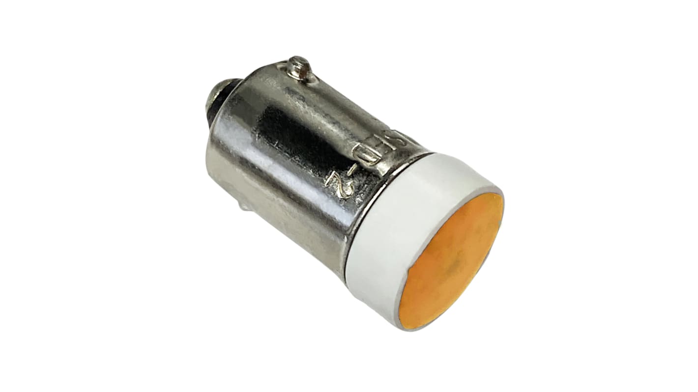 Idec Amber LED Indicator Lamp, 12V, BA9 Base, 10.6mm Diameter, 200mcd