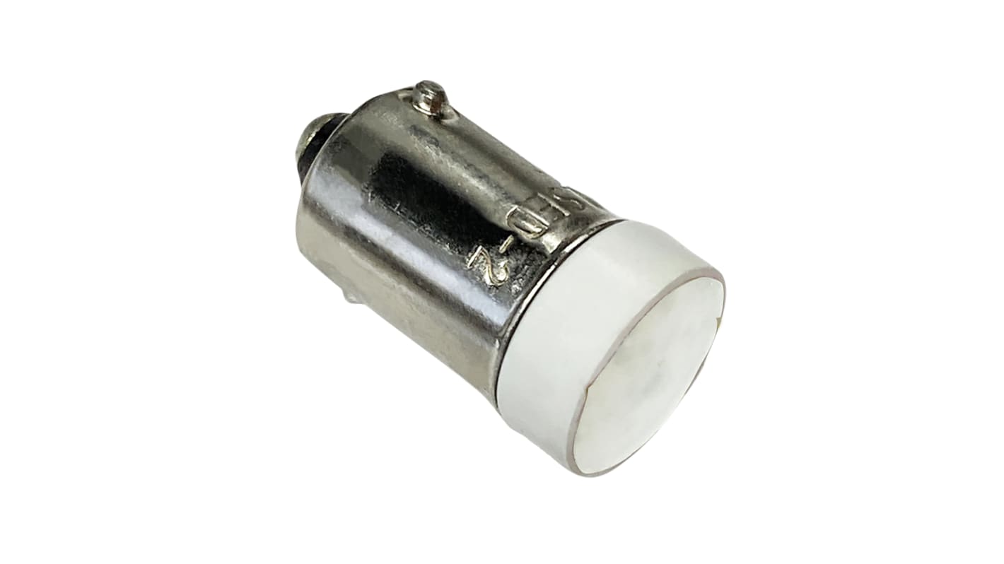 Idec White LED Indicator Lamp, 12V, BA9 Base, 10.6mm Diameter, 200mcd