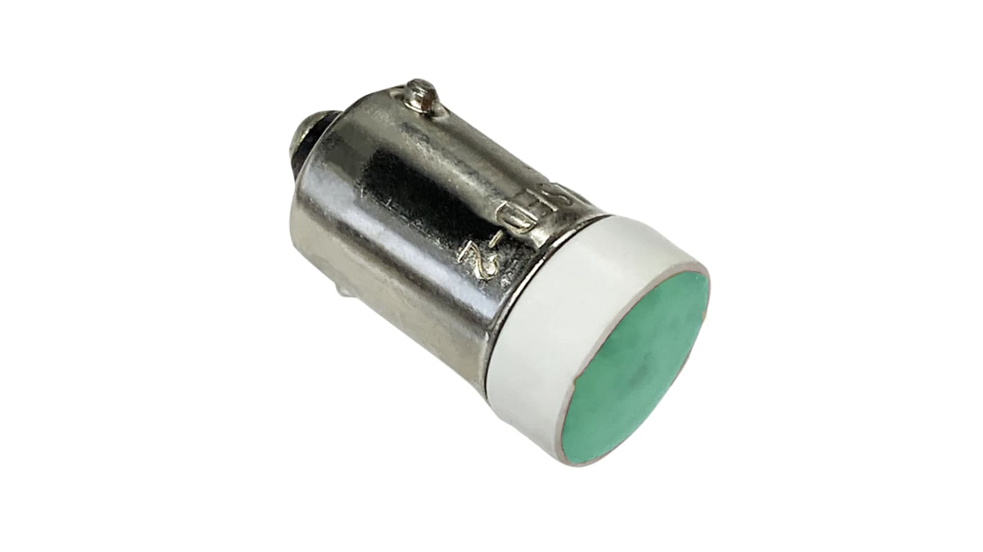 Idec Green LED Indicator Lamp, 24V, BA9 Base, 10.6mm Diameter, 200mcd