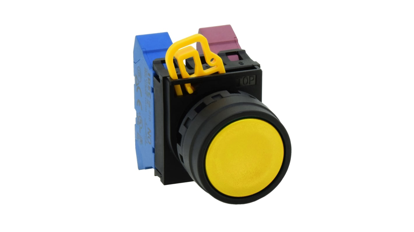 Idec YW1B Series Black Momentary Push Button Head, 22mm Cutout, IP67, IP69K