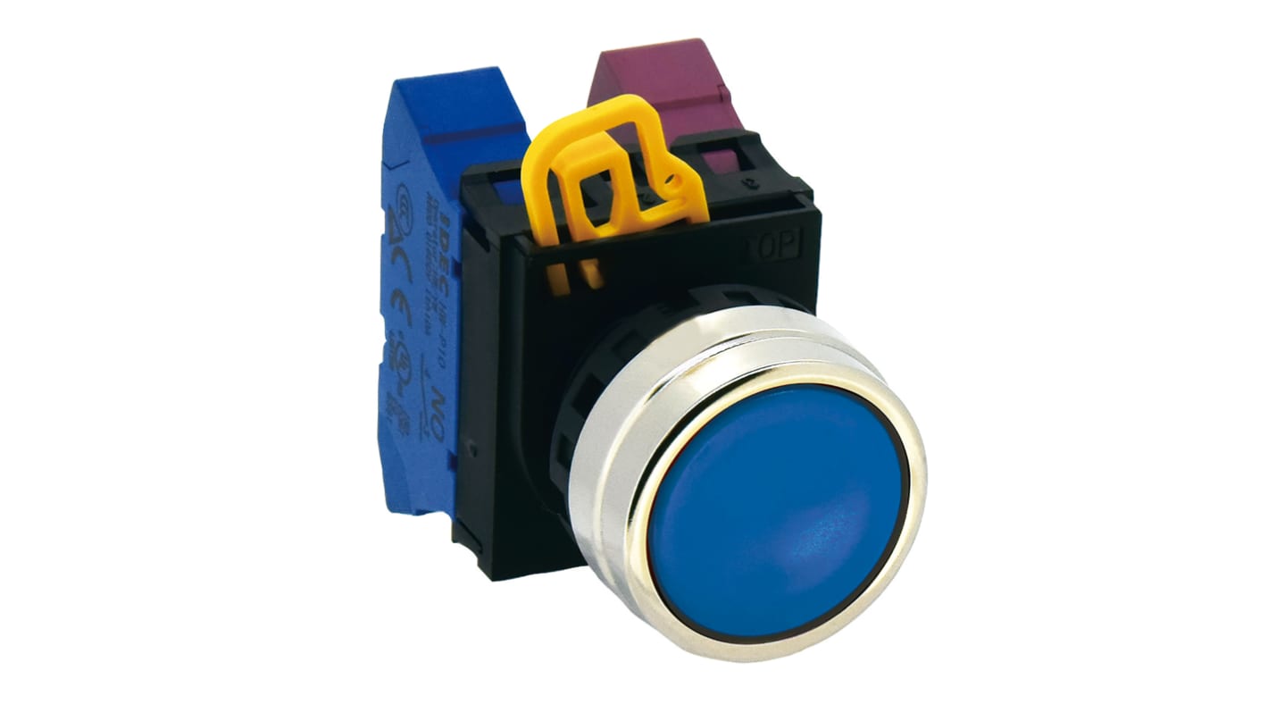 Idec YW4B Series Blue Maintained Push Button Head, 22mm Cutout, IP65