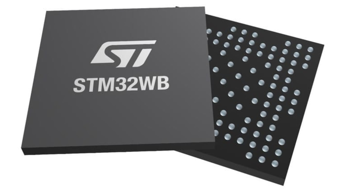 STMicroelectronics Wireless Microcontroller STM32WB ARM Cortex M0+, ARM Cortex M4 32bit SMD 256 KB UFBGA 129-Pin 64MHz