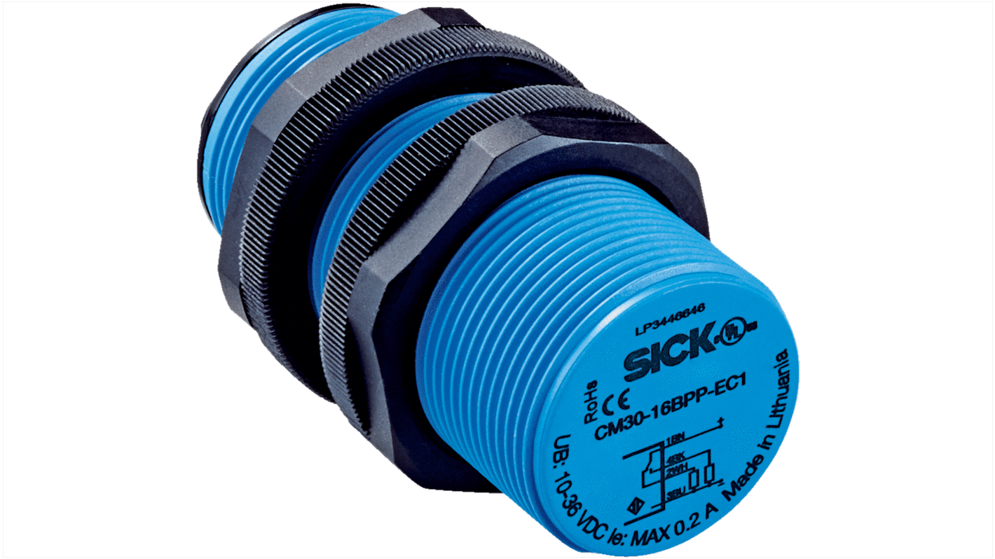 Rs-Online Sensore di prossimità Cilindro filettato SICK M30 rilevamento 16 mm 10 → 30 V c.c