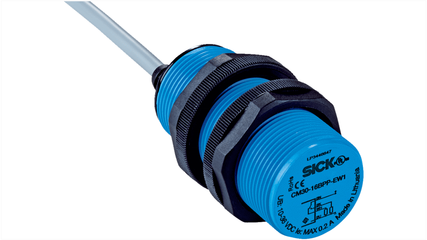 Rs-Online Sensore di prossimità Cilindro filettato SICK M30 rilevamento 16 mm 10 → 30 V c.c