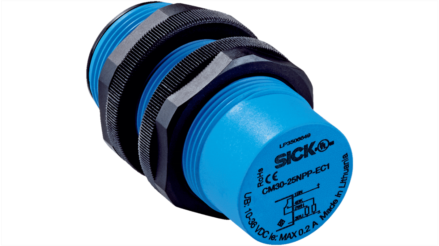 Rs-Online Sensore di prossimità Cilindro filettato SICK M30 rilevamento 25 mm 10 → 30 V c.c