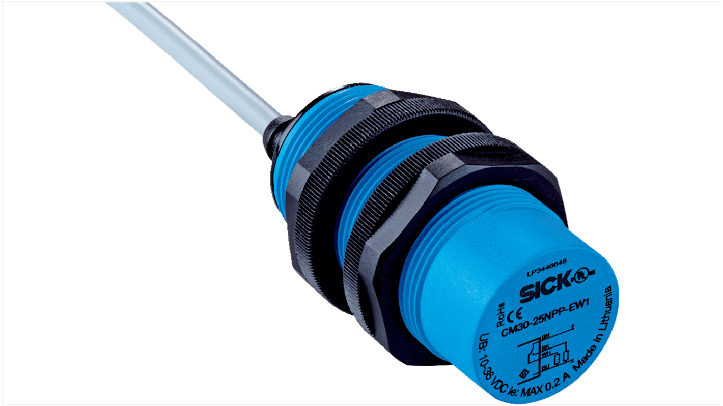 Sensor de proximidad Sick, M30 x 1.5, alcance 4 → 25 mm, salida NPN, 10 → 30 V dc, IP68, 50Hz