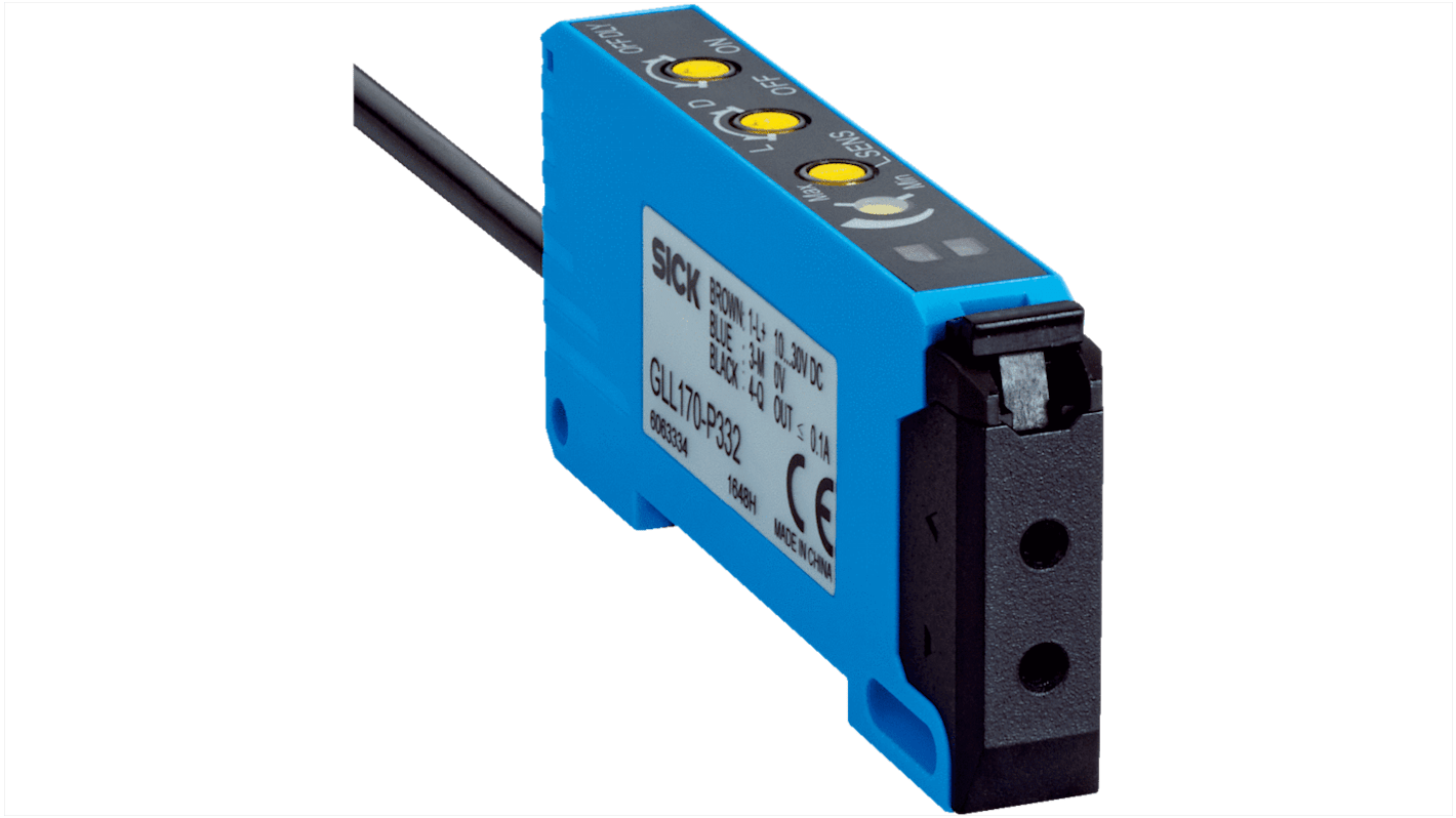 SICK 玻璃，塑料光纤传感器, PNP输出, 10 → 30 v 直流, 3 线接端, 0.00025 秒响应, IP66