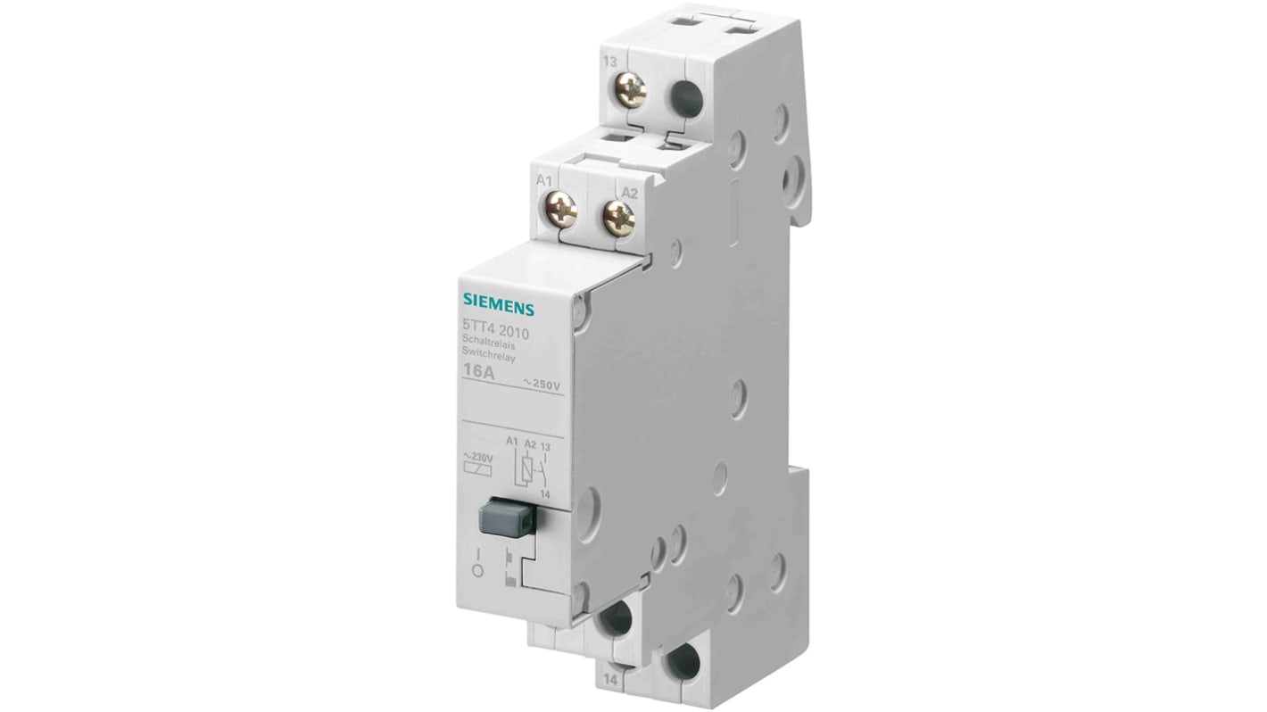 Siemens DIN Rail Power Relay, 12V ac Coil, 16A Switching Current, SPST