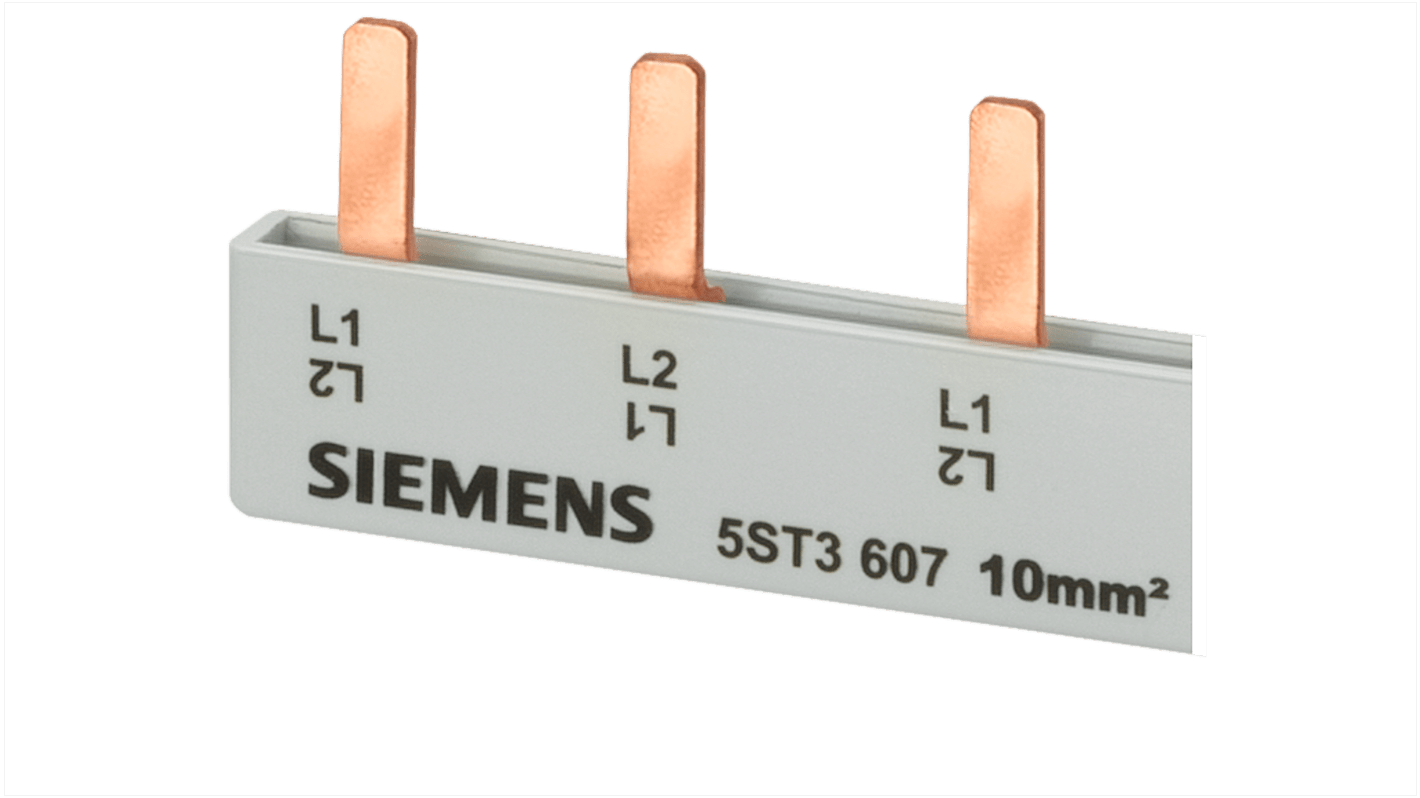 Siemens 5ST Sammelschiene, 2 -phasig 80A, Kupfer, 18mm Raster, SENTRON Reihe