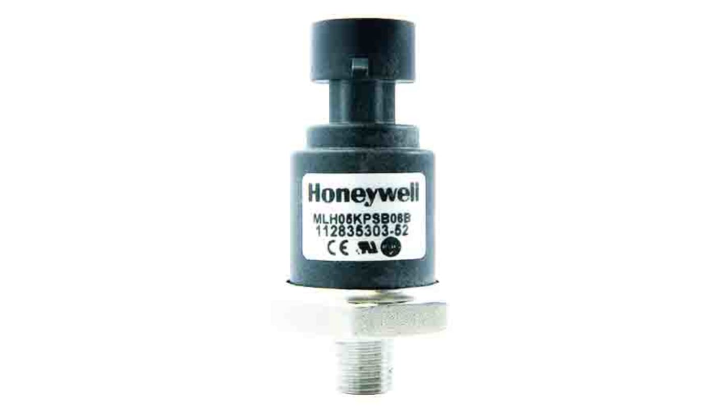 Sensor de presión manométrica Honeywell → 6bar, 24 V, salida Corriente, para Gas, líquido, aceite, IP65