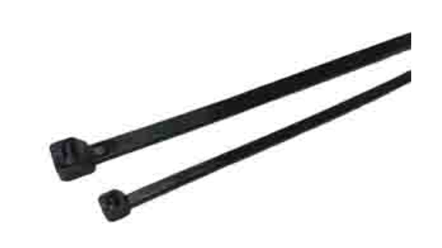 RS PRO Cable Tie, 292mm x 3.6 mm, Black Nylon, Pk-100