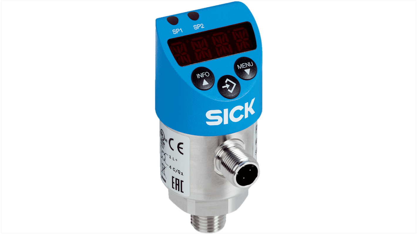 SICK 相对压力传感器, 0bar→10bar, <±0.5 %精度, pnp/npn- 常开 / 常闭 + 电流 / 电压输出, 螺纹安装, -20°C→+85°C, IP67, PBS Plus系列