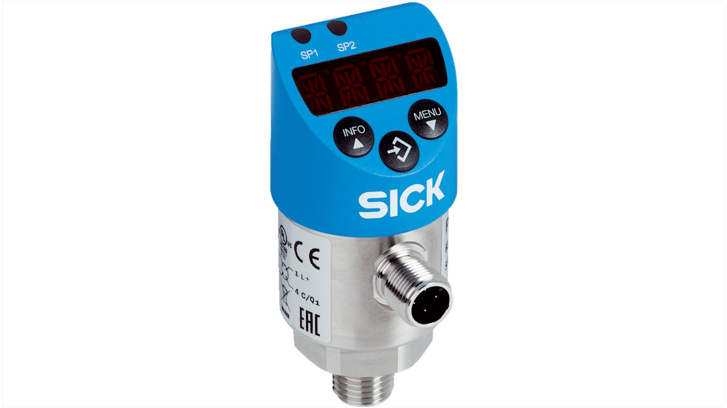Capteur de pression Sick PBS Plus, Relative 100bar max, pour Air, Gaz, Liquide hydraulique, Liquide, Huile, Eau, G1/4