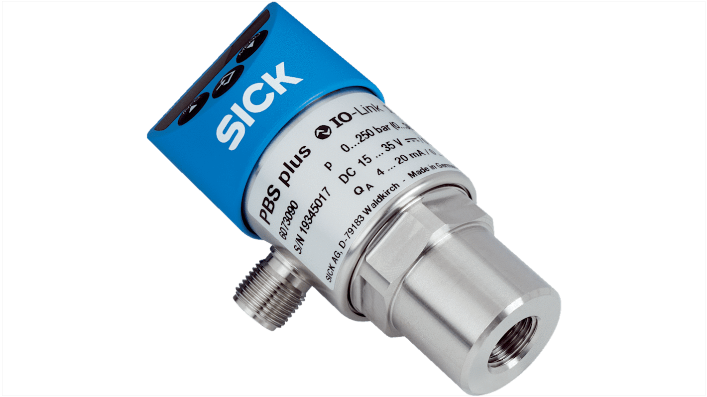 Sick PBS Plus Series Pressure Sensor, 0bar Min, 250bar Max, PNP/NPN-NO/NC + Current/Voltage Output, Relative Reading