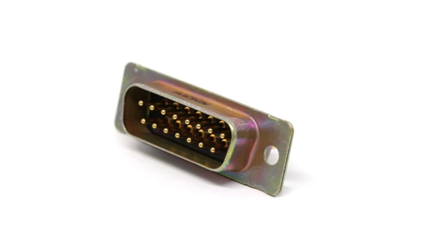 Amphenol India M24308 15 Way Panel Mount D-sub Connector Plug, 2.77mm Pitch, with 4-40 Screw Locks