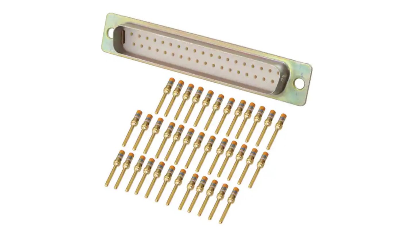 Amphenol India M24308 37 Way Panel Mount D-sub Connector Plug, 2.77mm Pitch, with 4-40 Screw Locks