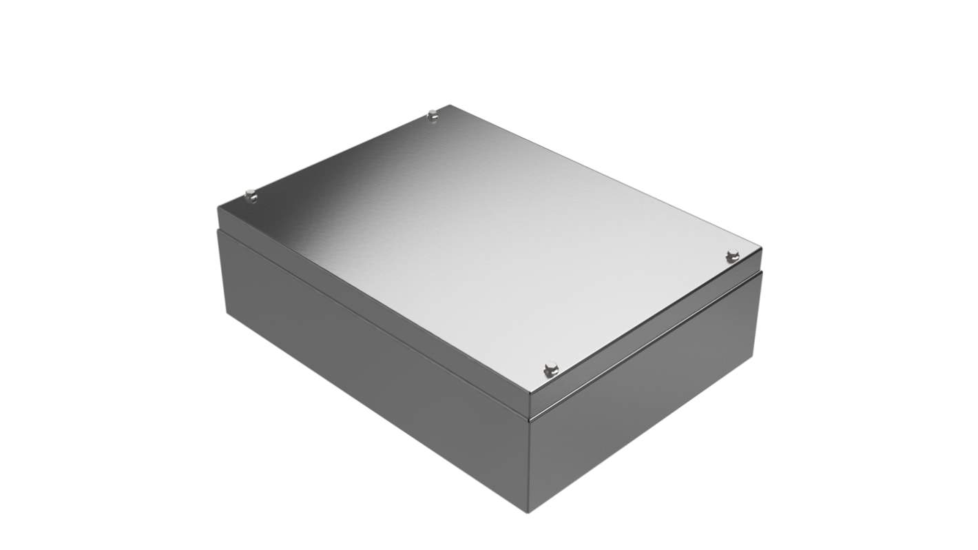 Contenitore generico RS PRO in Acciaio inox 304 400 x 200 x 120mm, col. Acciaio, IP66, IP69, schermato