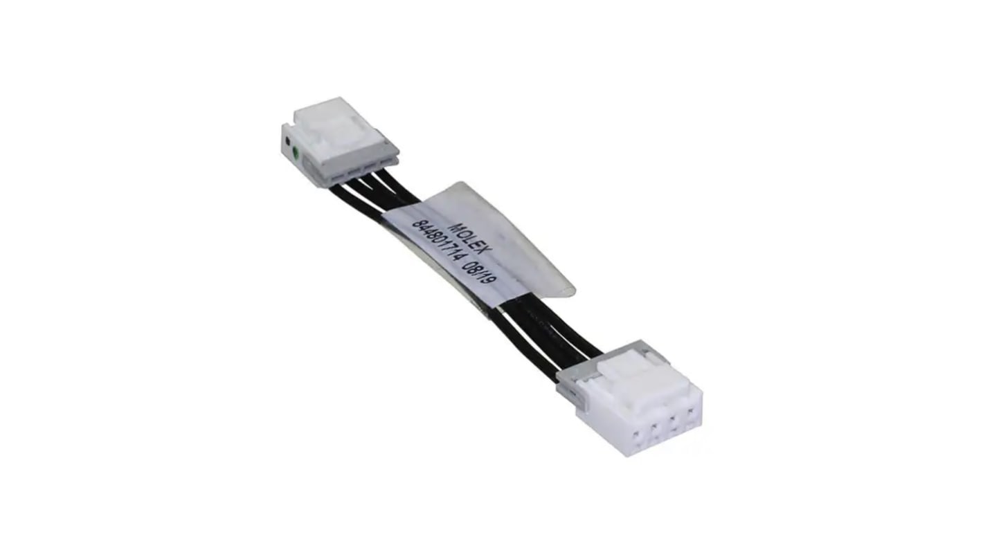 Conjunto de cables Molex Mini-Lock 15137, long. 300mm, Con A: Hembra, 4 vías, Con B: Hembra, 4 vías, paso 2.5mm