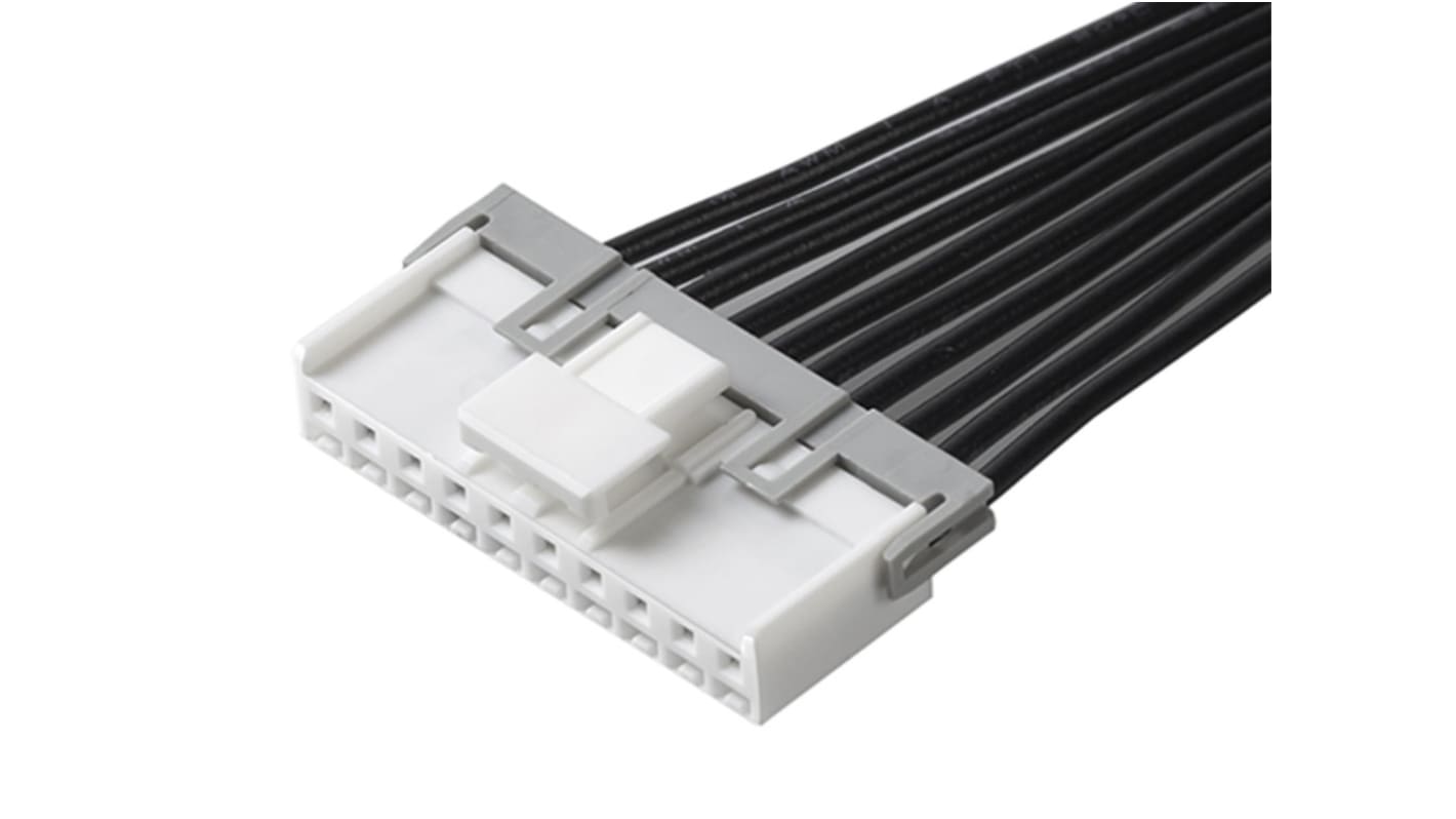 Conjunto de cables Molex Mini-Lock 15137, long. 300mm, Con A: Hembra, 10 vías, Con B: Hembra, 10 vías, paso 2.5mm