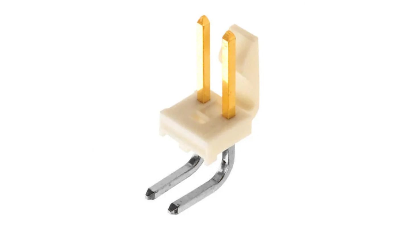 Molex KK 396 Series Right Angle Through Hole Pin Header, 2 Contact(s), 3.96mm Pitch, 1 Row(s), Unshrouded
