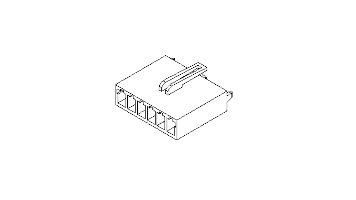 Molex, 90331 Female Crimp Connector Housing, 3.96mm Pitch, 6 Way, 1 Row