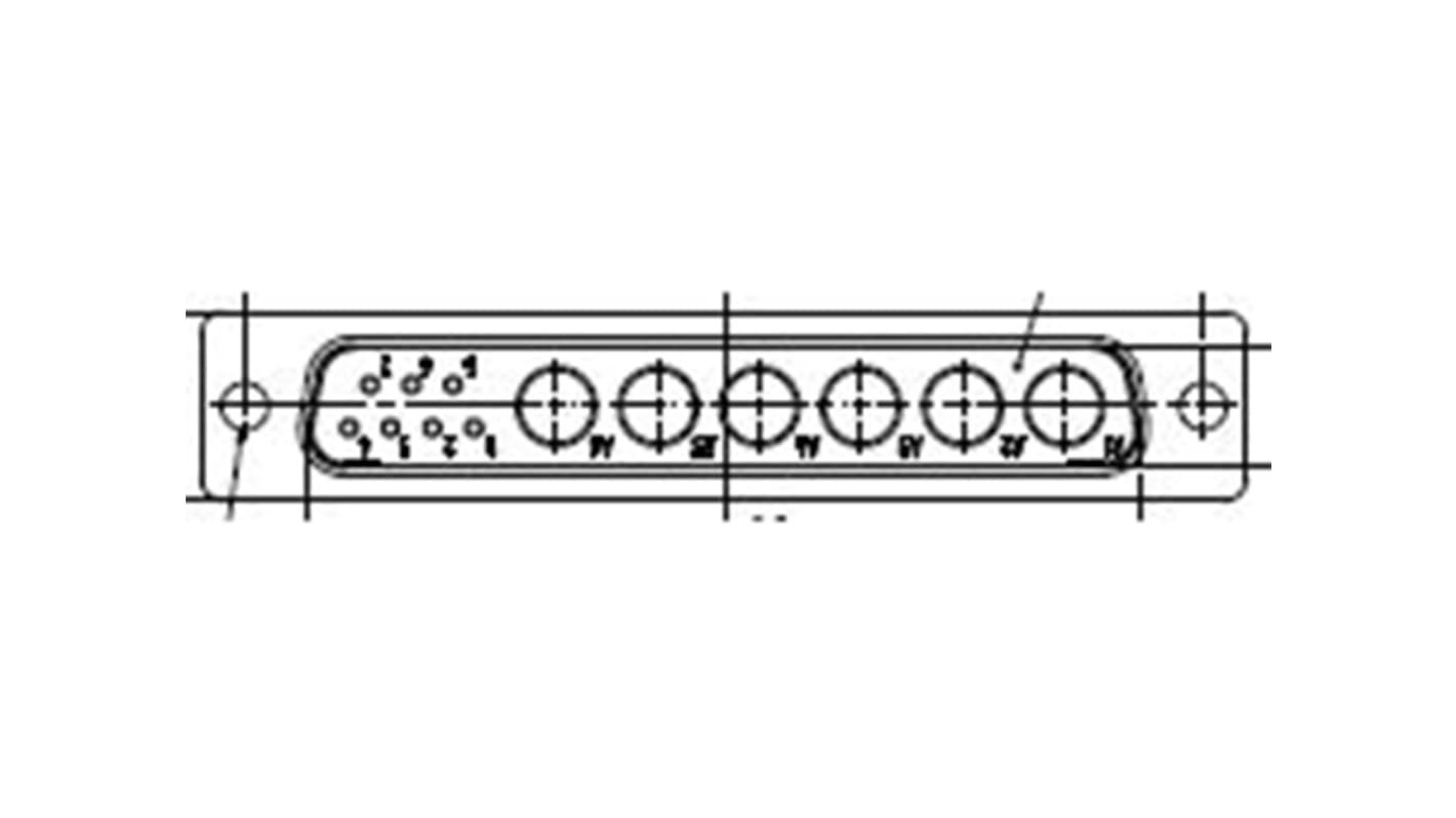 FCT from Molex 172704 7 Way Panel Mount D-sub Connector Plug, 2.84mm Pitch