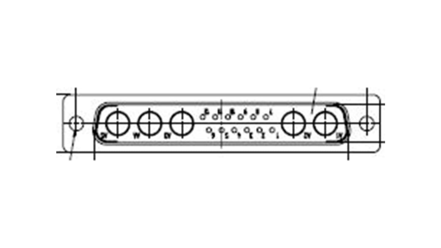 FCT from Molex 172704 15 Way Panel Mount D-sub Connector Socket, 2.84mm Pitch