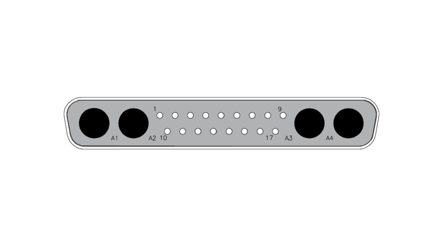 FCT from Molex 173107 17 Way D-sub Connector Plug, 2.84mm Pitch