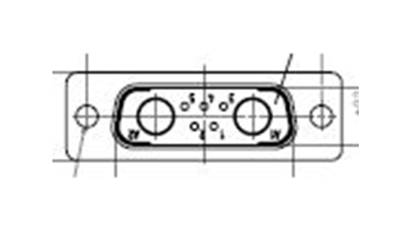 FCT from Molex 172704 5 Way Panel Mount D-sub Connector Plug, 2.84mm Pitch