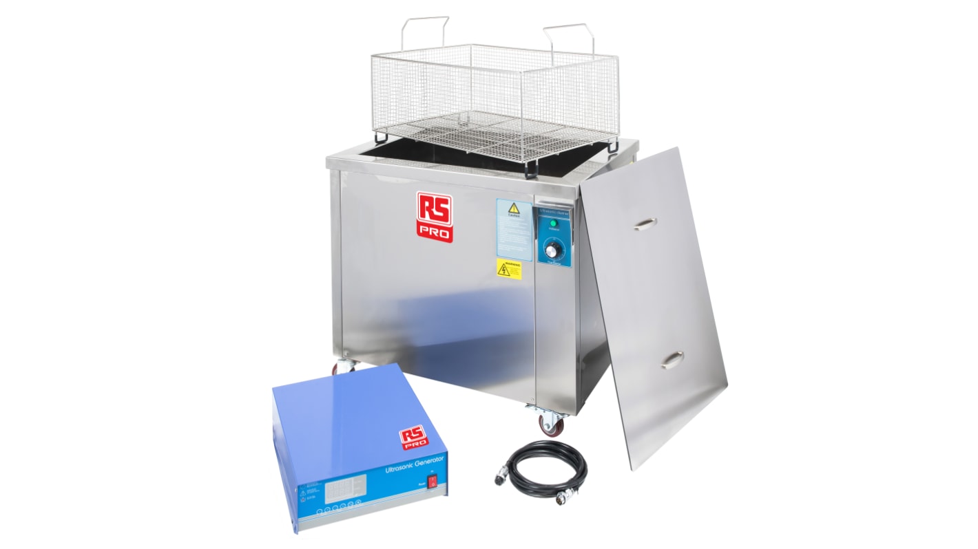 RS PRO 145L Ultrasonic Cleaning Tank, 6000W, 145L