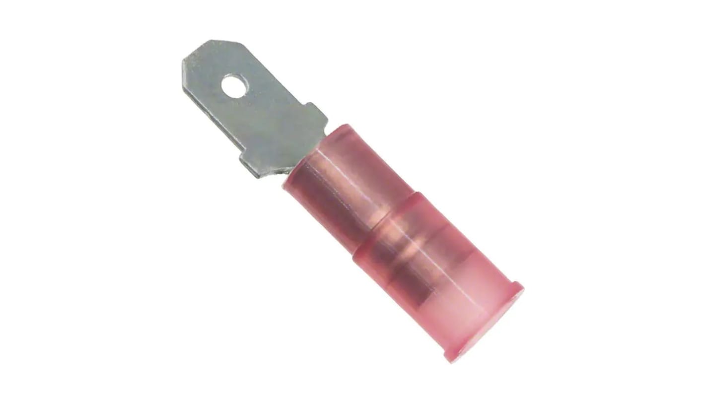 Terminal de lengüeta macho aislado de color Rojo Molex 19025 de crimpar, 4.75 x 0.51mm